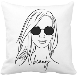 Perna Decorativa Beauty life 40x40 cm Alba Mata Husa Detasabila Burduf 