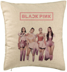 Perna Decorativa BlackPink Model 1 40x40 cm Bej Husa Detasabila Burduf 