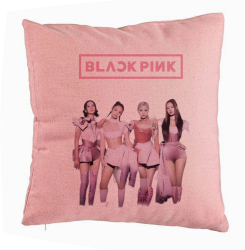 Perna Decorativa BlackPink Model 1 40x40 cm Roz Husa Detasabila Burduf 