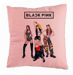 Perna Decorativa BlackPink Model 3 40x40 cm Roz Husa Detasabila Burduf 