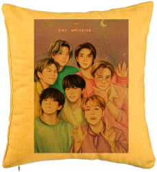 Perna Decorativa BTS Army 2 40x40 cm Galben Husa Detasabila Burduf