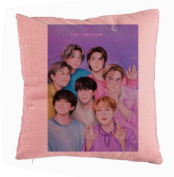 Perna Decorativa BTS Army 2 40x40 cm Roz Husa Detasabila Burduf 