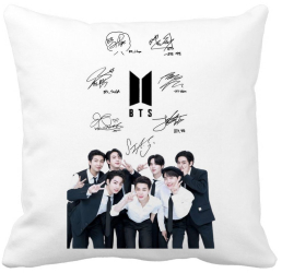 Perna Decorativa BTS Army 3 40x40 cm Alba Mata Husa Detasabila Burduf 