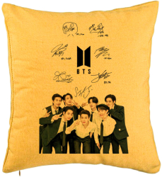Perna Decorativa BTS Army 3 40x40 cm Galben Husa Detasabila Burduf 