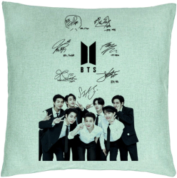Perna Decorativa BTS Army 3 40x40 cm Verde Menta Husa Detasabila Burduf 