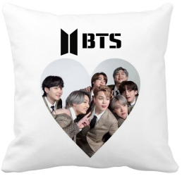 Perna Decorativa BTS Army 4 40x40 cm Alba Mata Husa Detasabila Burduf 