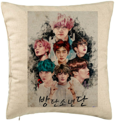 Perna Decorativa BTS Army 40x40 cm Bej Husa Detasabila Burduf 