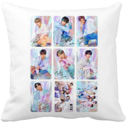 Perna Decorativa BTS Army 5 40x40 cm Alba Mata Husa Detasabila Burduf 
