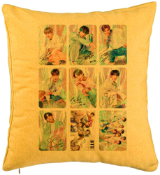 Perna Decorativa BTS Army 5 40x40 cm Galben Husa Detasabila Burduf