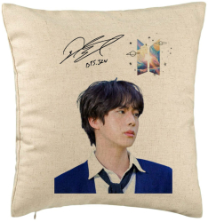 Perna Decorativa BTS Jin 3 40x40 cm Bej Husa Detasabila Burduf 