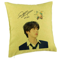 Perna Decorativa BTS Jin 3 40x40 cm Verde Husa Detasabila Burduf 
