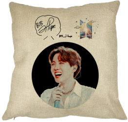 Perna Decorativa BTS Jin 40x40 cm Husa Detasabila Burduf 
