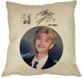 Perna Decorativa BTS Kim 40x40 cm Husa Detasabila Burduf 