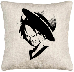 Perna Decorativa Canapea cu One piece Luffy Black 40x40 cm Cu fermoar 