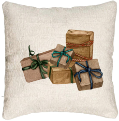 Perna Decorativa Canapea cu tematica de Craciun Cadouri 40x40 cm Cu fermoar 