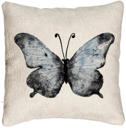 Perna Decorativa Canapea Model Fluture 1 Blue and Black 40x40 cm Cu fermoar 