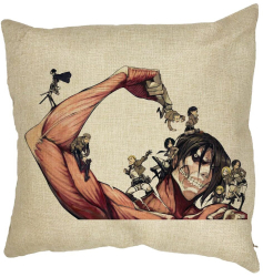 Perna Decorativa cu Attack on Titan Giant 40x40 cm Husa Detasabila Burduf 