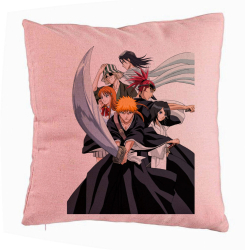 Perna Decorativa cu Bleach Characters 40x40 cm Roz Husa Detasabila Burduf