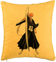 Perna Decorativa cu Bleach - Ichigo 40x40 cm Galben Husa Detasabila Burduf 