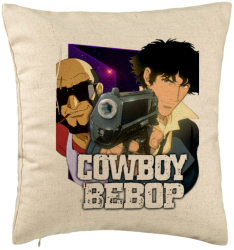 Perna Decorativa cu Cowboy Bebop 3 40x40 cm Bej Husa Detasabila Burduf 
