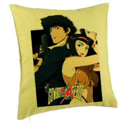 Perna Decorativa cu Cowboy Bebop 40x40 cm Verde Husa Detasabila Burduf 