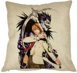 Perna Decorativa cu Deathnote 1 40x40 cm Husa Detasabila Burduf 