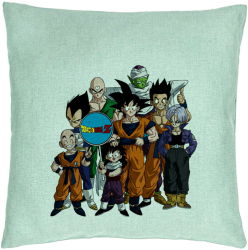 Perna Decorativa cu Dragonball Characters 2 40x40 cm Verde Menta Husa Detasabila Burduf 