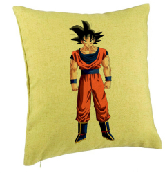 Perna Decorativa cu Dragonball Goku 40x40 cm Verde Husa Detasabila Burduf