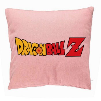 Perna Decorativa cu Dragonball Logo 40x40 cm Roz Husa Detasabila Burduf 