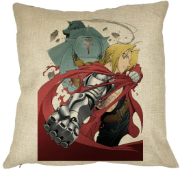 Perna Decorativa cu Full Metal Alchemist Edward Elric 40x40 cm Husa Detasabila Burduf 