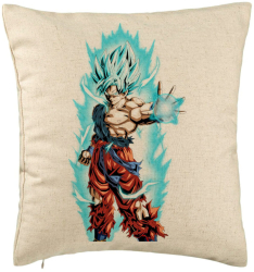Perna Decorativa cu Goku Vegeta Super Saiya Saiyan Dragon Ball 40x40 cm Bej Husa Detasabila Burduf 