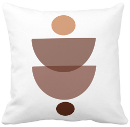 Perna Decorativa cu Model Abstract Creativ 3 40x40 cm Alba Mata Husa Detasabila Burduf 