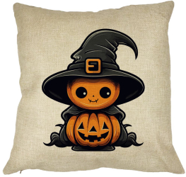 Perna Decorativa cu motiv de Halloween 1 40x40 cm Husa Detasabila Burduf 