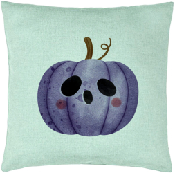 Perna Decorativa cu motiv de Halloween 10 40x40 cm Verde Menta Husa Detasabila Burduf 
