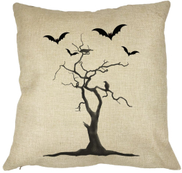 Perna Decorativa cu motiv de Halloween 3 40x40 cm Husa Detasabila Burduf