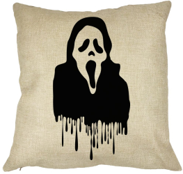 Perna Decorativa cu motiv Fantoma de Halloween 1 40x40 cm Husa Detasabila Burduf 