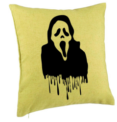 Perna Decorativa cu motiv Fantoma de Halloween 1 40x40 cm Verde Husa Detasabila Burduf 
