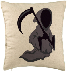 Perna Decorativa cu motiv Fantoma de Halloween 3 40x40 cm Bej Husa Detasabila Burduf 