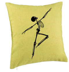 Perna Decorativa cu motiv Sechelet de Halloween 3 40x40 cm Verde Husa Detasabila Burduf 
