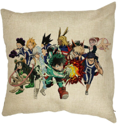 Perna Decorativa cu My Hero Academia Characters 40x40 cm Husa Detasabila Burduf 
