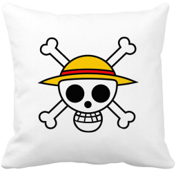 Perna Decorativa cu One Piece 40x40 cm Alba Mata Husa Detasabila Burduf 