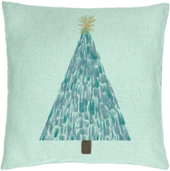 Perna Decorativa cu tematica Craciun Brad 3 40x40 cm Verde Menta Husa Detasabila Burduf 