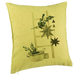 Perna Decorativa cu tematica de Craciun 12 40x40 cm Verde Husa Detasabila Burduf 