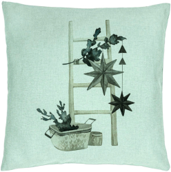 Perna Decorativa cu tematica de Craciun 12 40x40 cm Verde Menta Husa Detasabila Burduf 