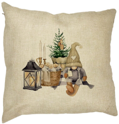 Perna Decorativa cu tematica de Craciun 19 40x40 cm Husa Detasabila Burduf 