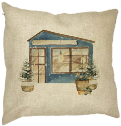 Perna Decorativa cu tematica de Craciun 2 40x40 cm Husa Detasabila Burduf 