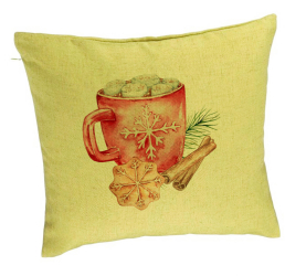 Perna Decorativa cu tematica de Craciun 20 40x40 cm Verde Husa Detasabila Burduf 