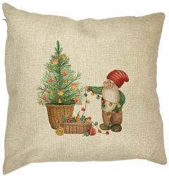 Perna Decorativa cu tematica de Craciun 22 40x40 cm Husa Detasabila Burduf 