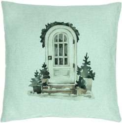 Perna Decorativa cu tematica de Craciun 3 40x40 cm Verde Menta Husa Detasabila Burduf 