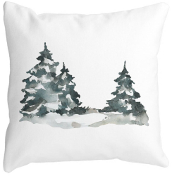 Perna Decorativa cu tematica de Craciun 7 40x40 cm Alba Mata Husa Detasabila Burduf 